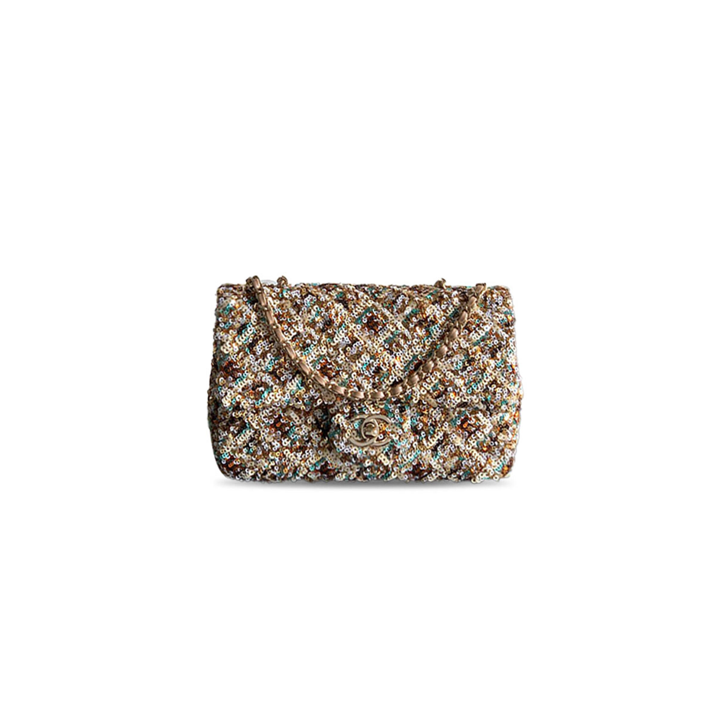 CHANEL SEQUINED CHAIN BAG (20*14*6cm)